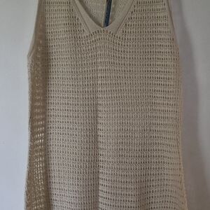 Cream Crochet Sleeveless Top